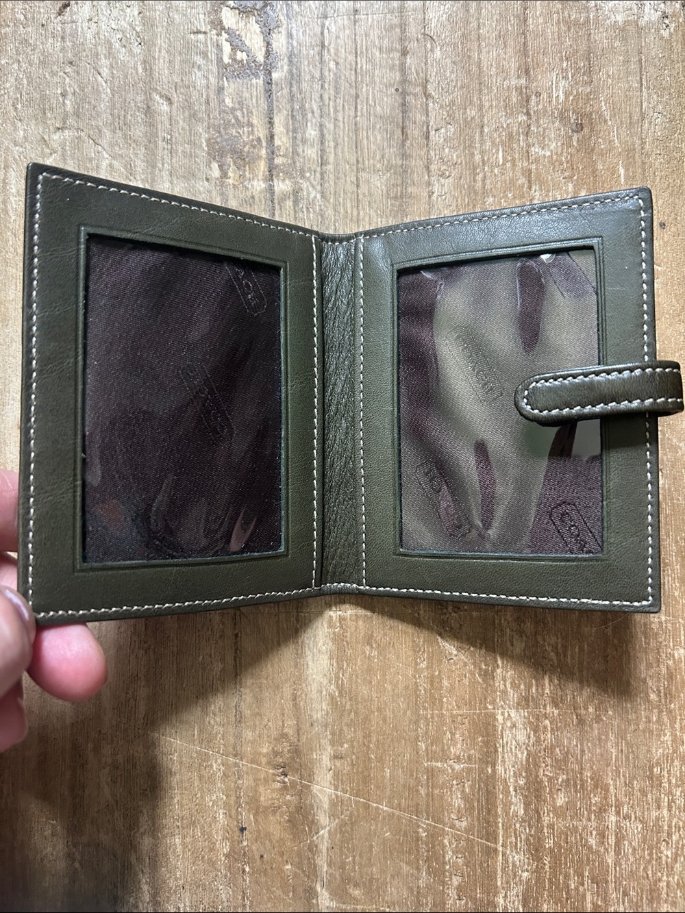 Coach Olive Green Leather Card Holder/Wallet - Picture 3 of 3
